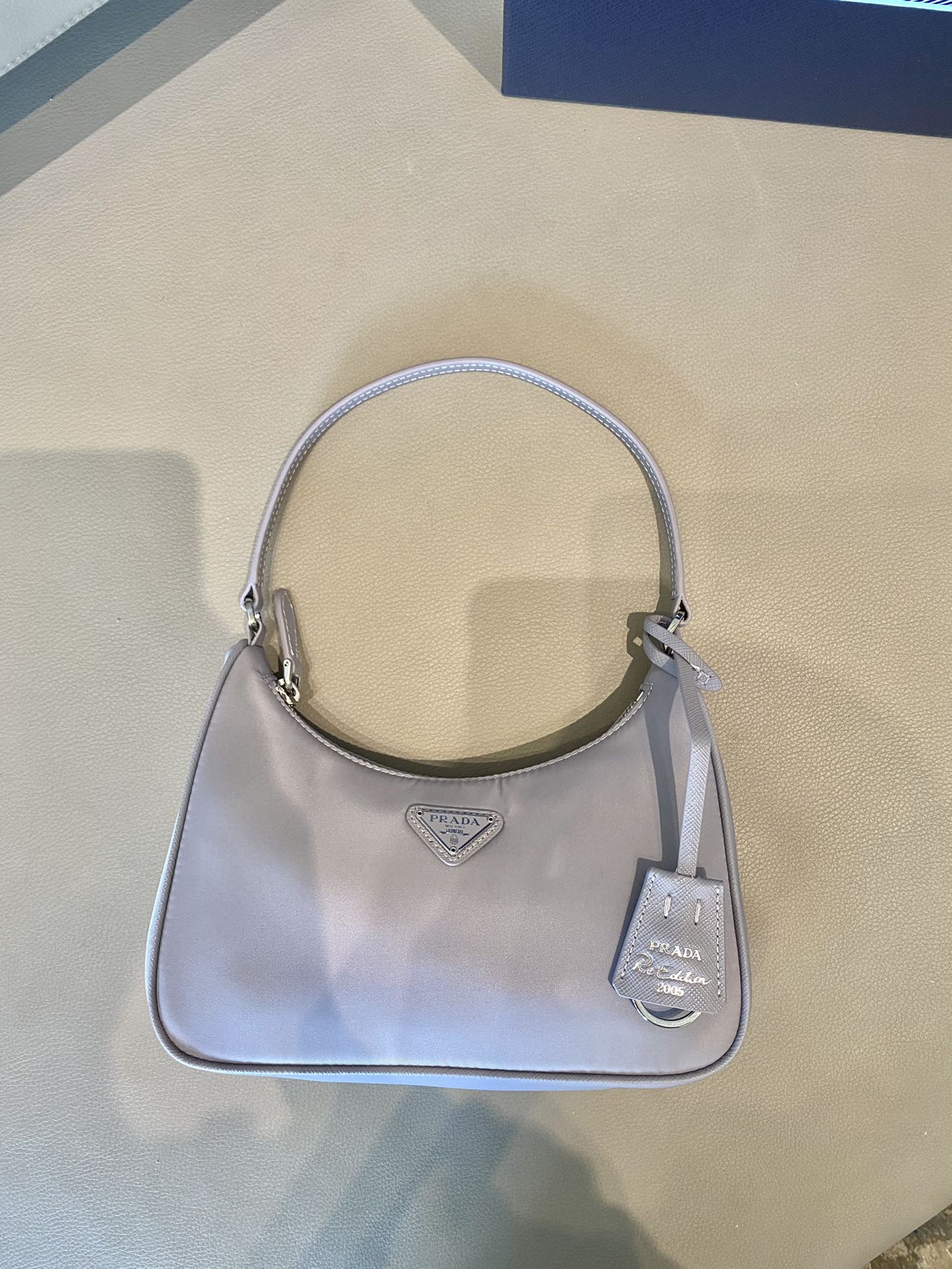 Prada Mini Re Edition 2005 Re Nylon And Saffiano Bag Wisteria 1NE204